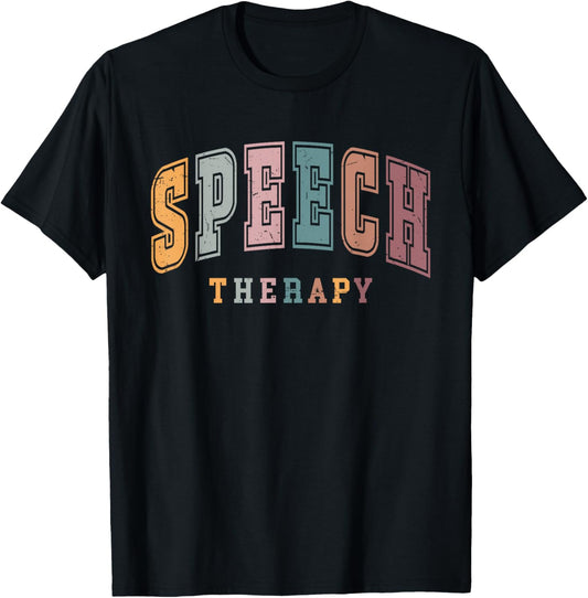 Vintage Speech Therapy SLP Speech Language Pathologist Team T-Shirt - T-Shirt | Black