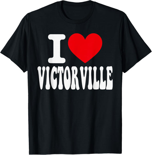 I Love Victorville California Heart Souvenir CA City Pride T-Shirt - T-Shirt | Black