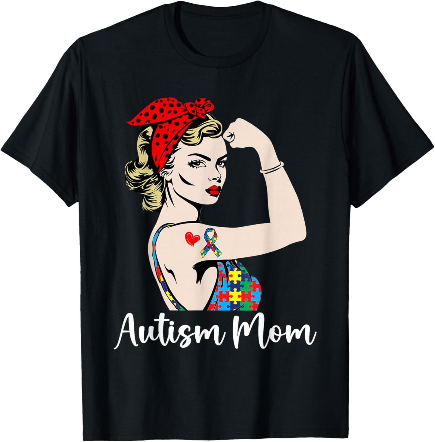 Autismus Mama Frauen Autistisch Kinder Bewusstsein Autismus Mama T-Shirt - T-Shirt | Black