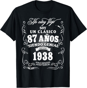 87th Birthday gift in Spanish Regalo cumpleanos 87 T-Shirt - T-Shirt | Black