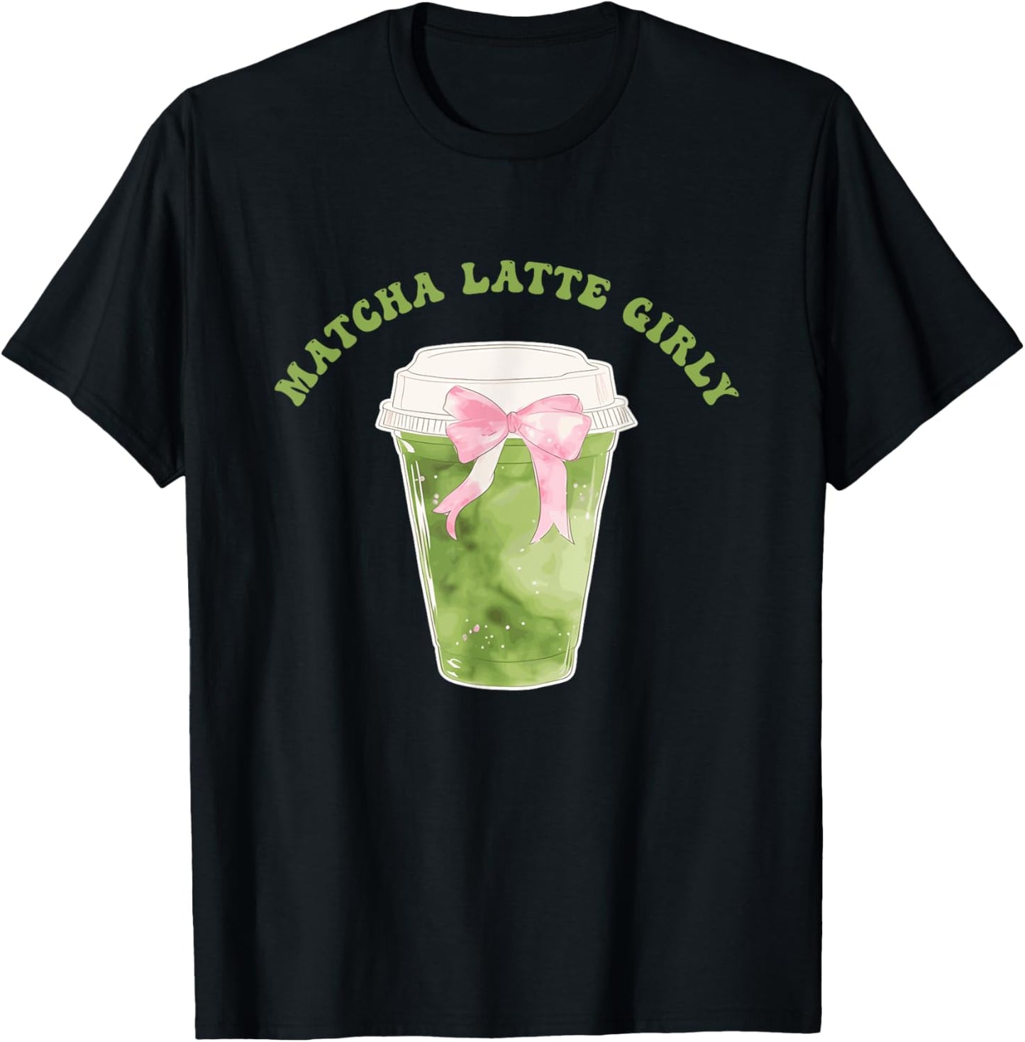 Matcha Latte Girly Matcha Latte Social Club Design T-Shirt - T-Shirt | Black