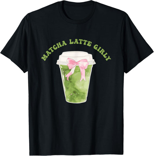 Matcha Latte Girly Matcha Latte Social Club Design T-Shirt - T-Shirt | Black