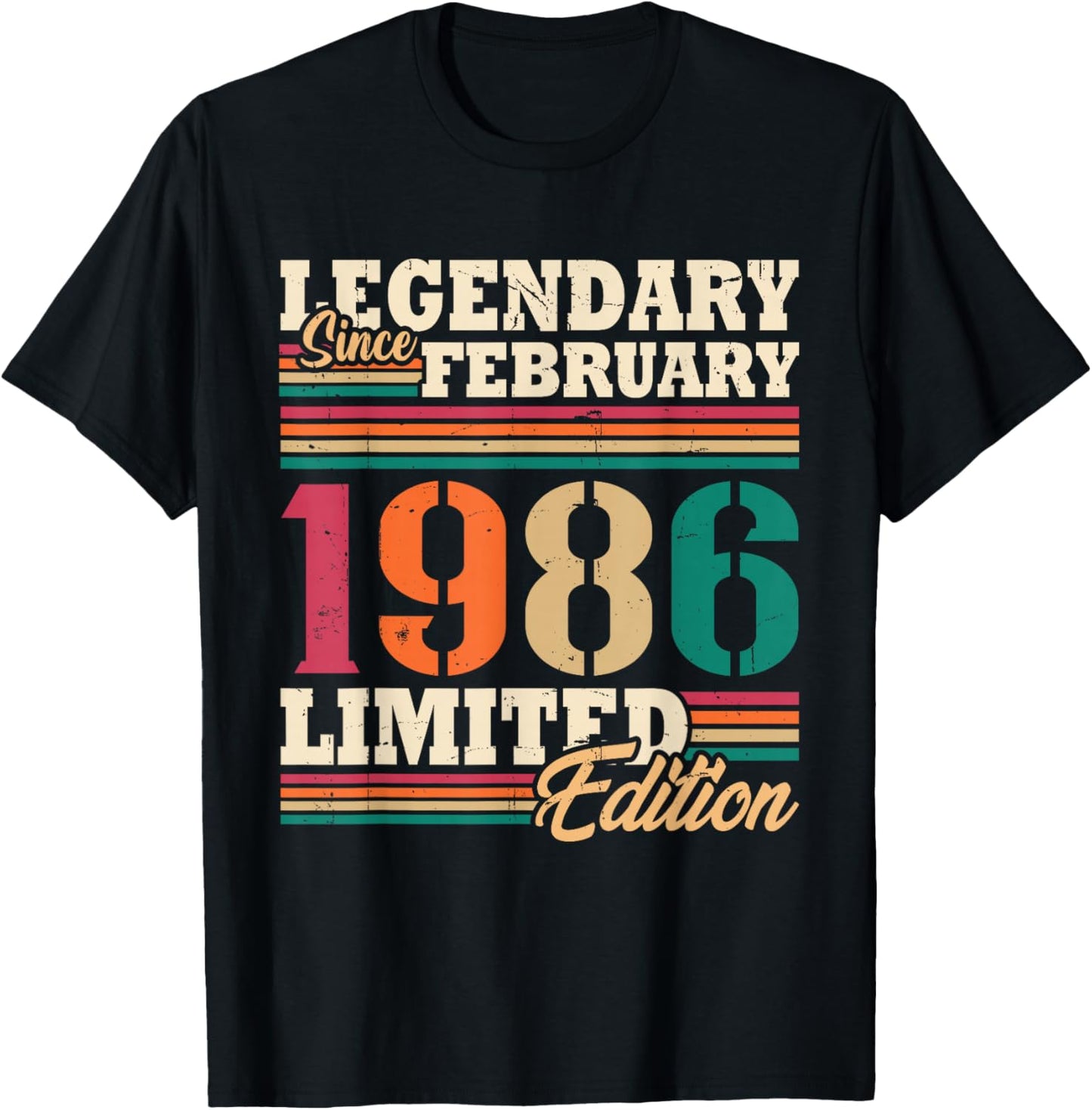 Vintage February 1986 Birthday Gift 40 Years Men T-Shirt - T-Shirt | Black