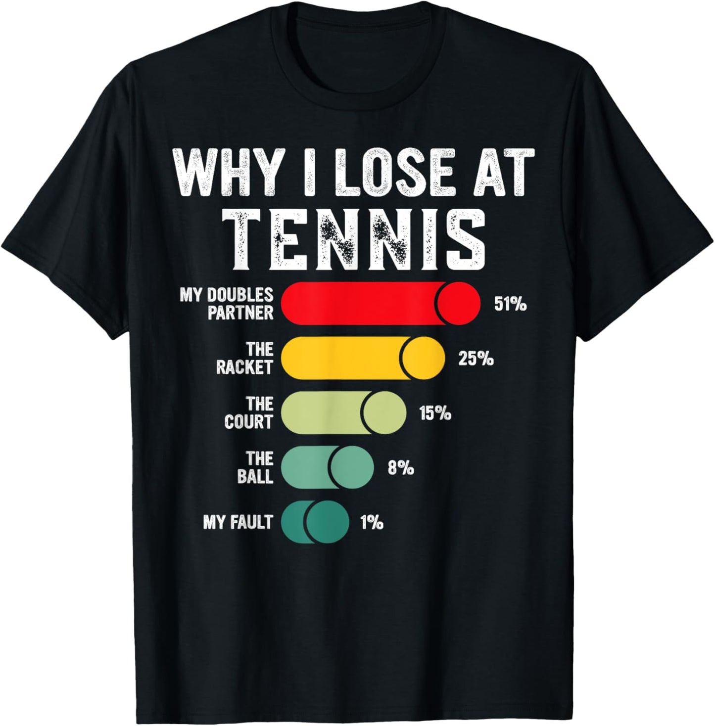 Why I Lose At Tennis Humor Tennis Player Lover Quote T-Shirt - T-Shirt | Black
