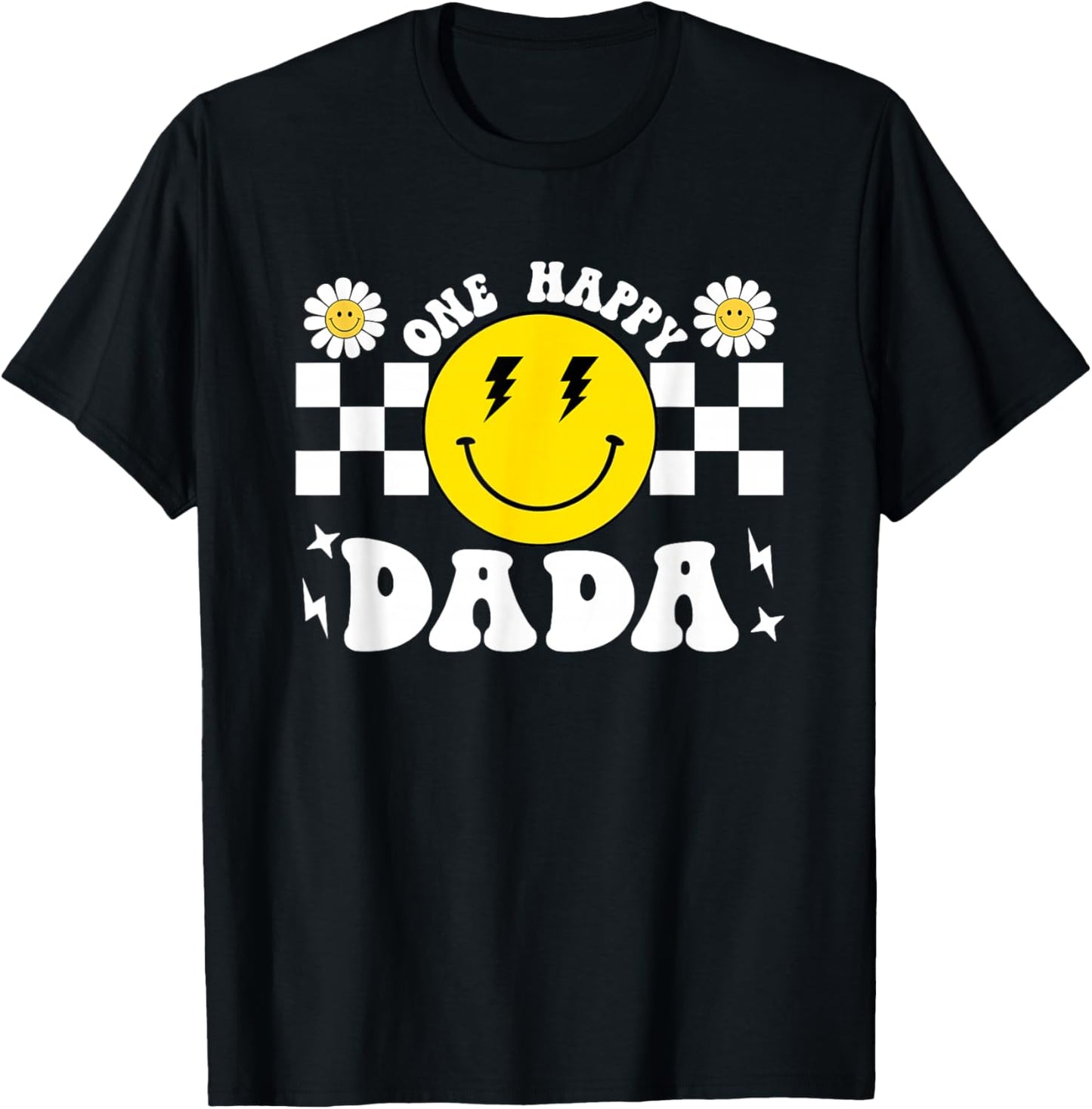 One Happy Dude Dada 1st Birthday Family Matching T-Shirt - T-Shirt | Black