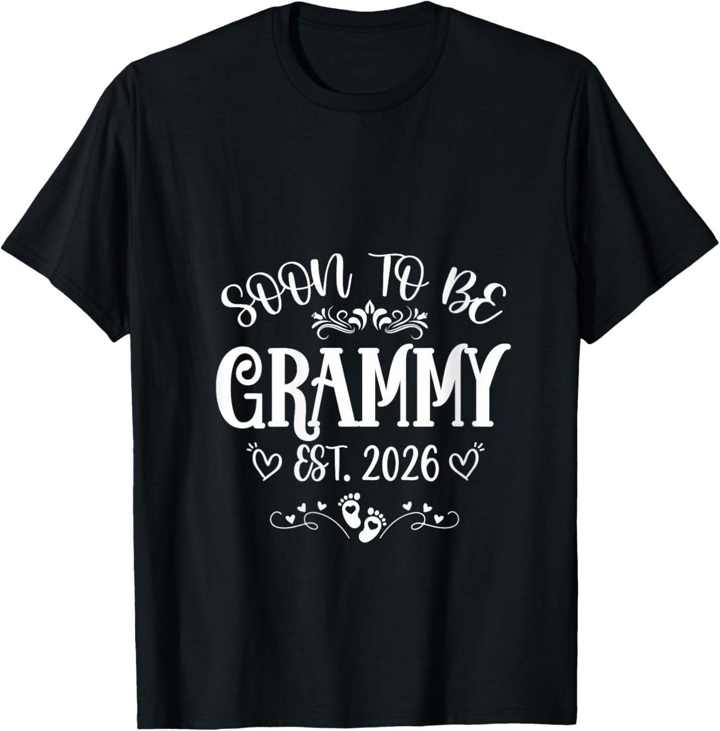 Women's Soon to Be Grammy Est 2026 First Time Mom Mother's Day V-Neck T-Shirt - T-Shirt | Black