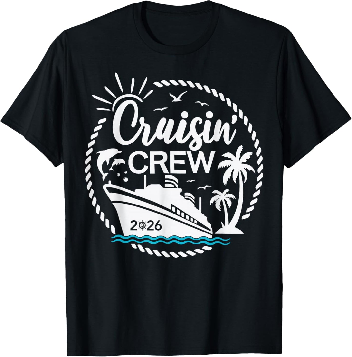 Cruisin' Crew 2026 Family Cruise Crew Vacation Matching T-Shirt - T-Shirt | Black