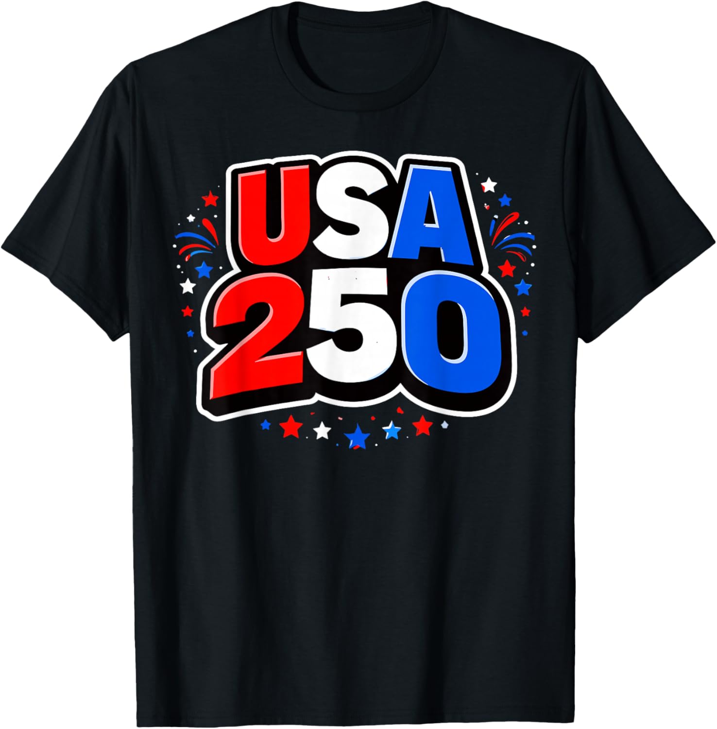 250 Anniversary USA Made in USA 250 Bold and Bright T-Shirt - T-Shirt | Black