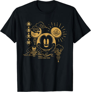 Disney Mickey Mouse Chinese Happy Lunar New Year 2025 T-Shirt - T-Shirt | Black