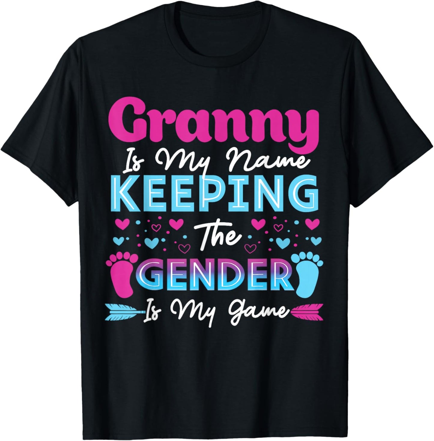 Keeper of The Gender Granny Baby Shower Gender Reveal T-Shirt - T-Shirt | Black