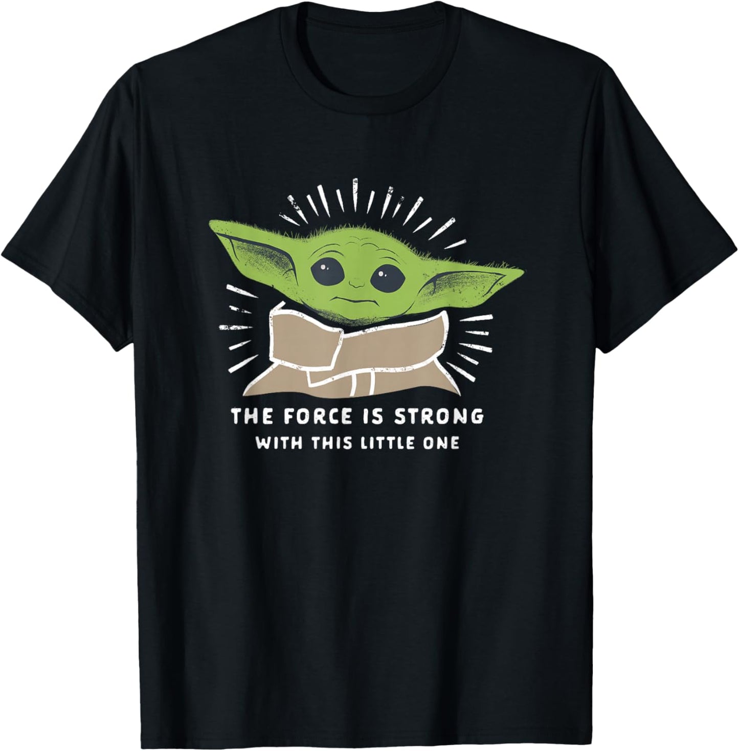 Star Wars The Mandalorian Grogu The Force Is Strong T-Shirt - T-Shirt | Black
