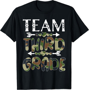 Team Third Grade Back To School 1st Day Camo Teachers T-Shirt - T-Shirt | Black