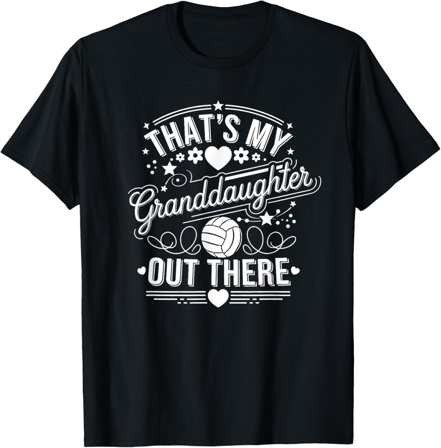 That's My Granddaughter Out There Volleyball Grandma T-Shirt - T-Shirt | Black