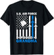 US Air Force USAF Veteran Proud Grandma Family Matching T-Shirt - T-Shirt | Black