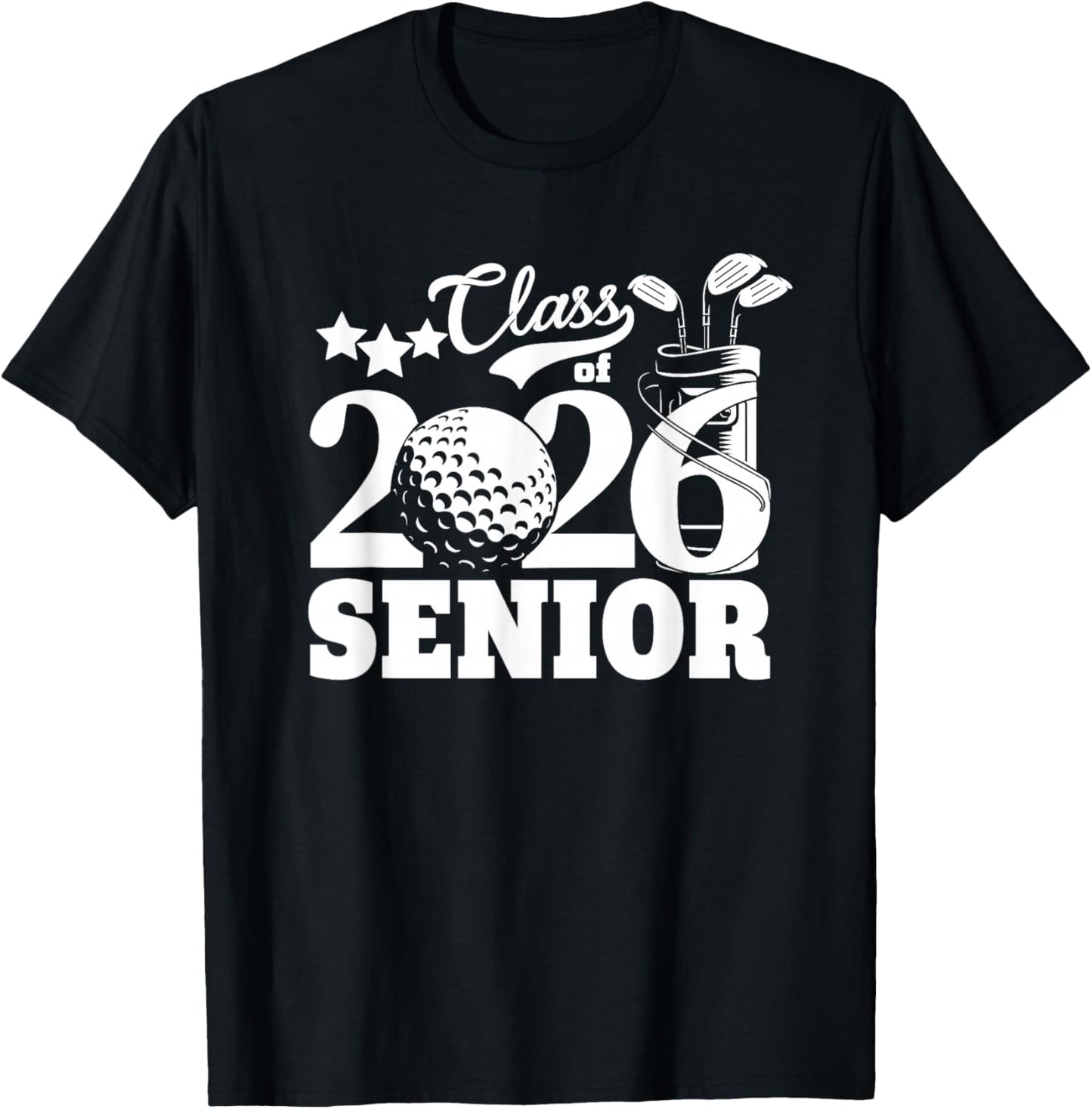 Class of 2026 Graduation Senior Golfer Golf Player Grad 2026 T-Shirt - T-Shirt | Black