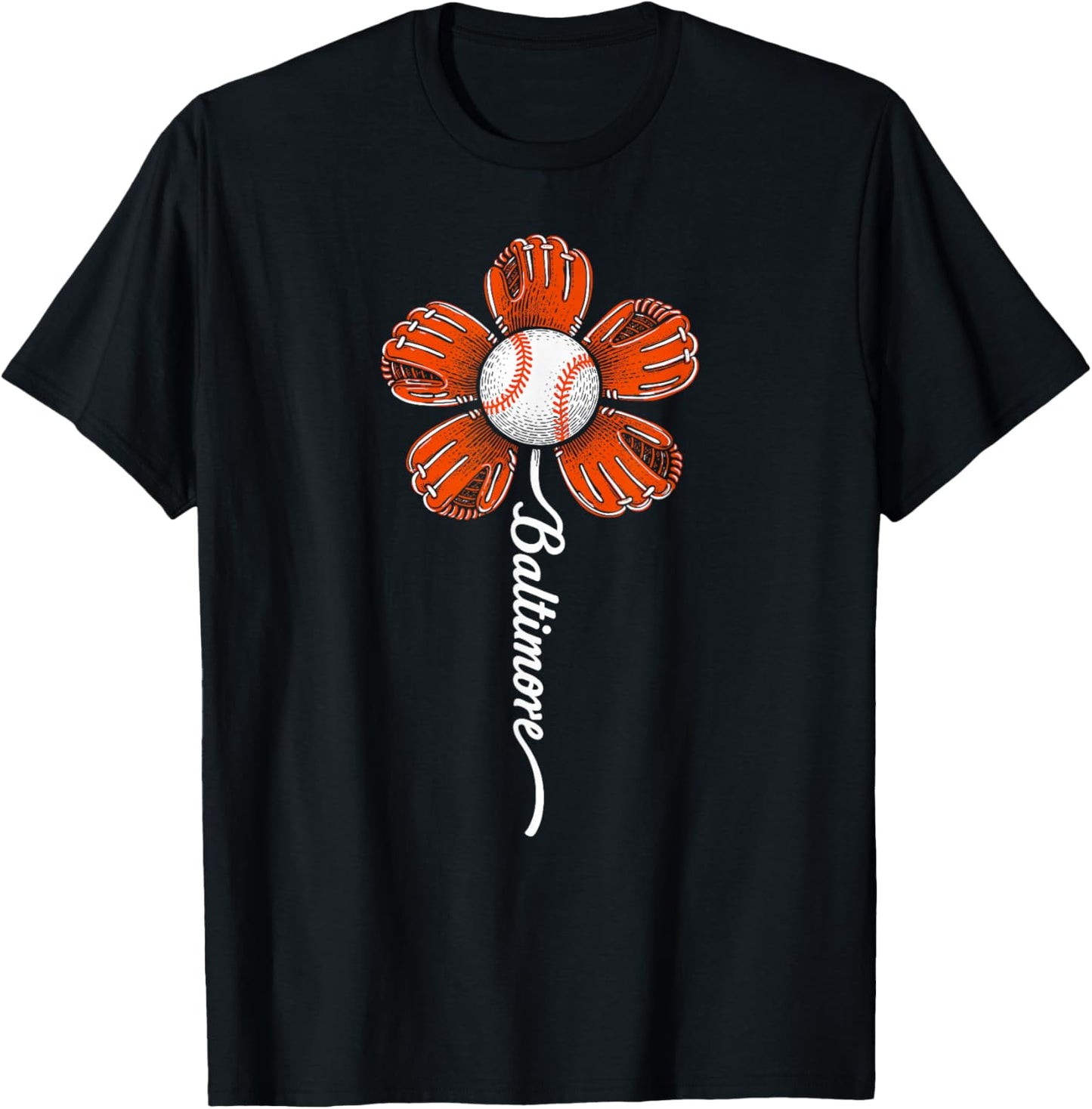 Baltimore Flower Women Boys Girls Kids T-Shirt - T-Shirt | Black