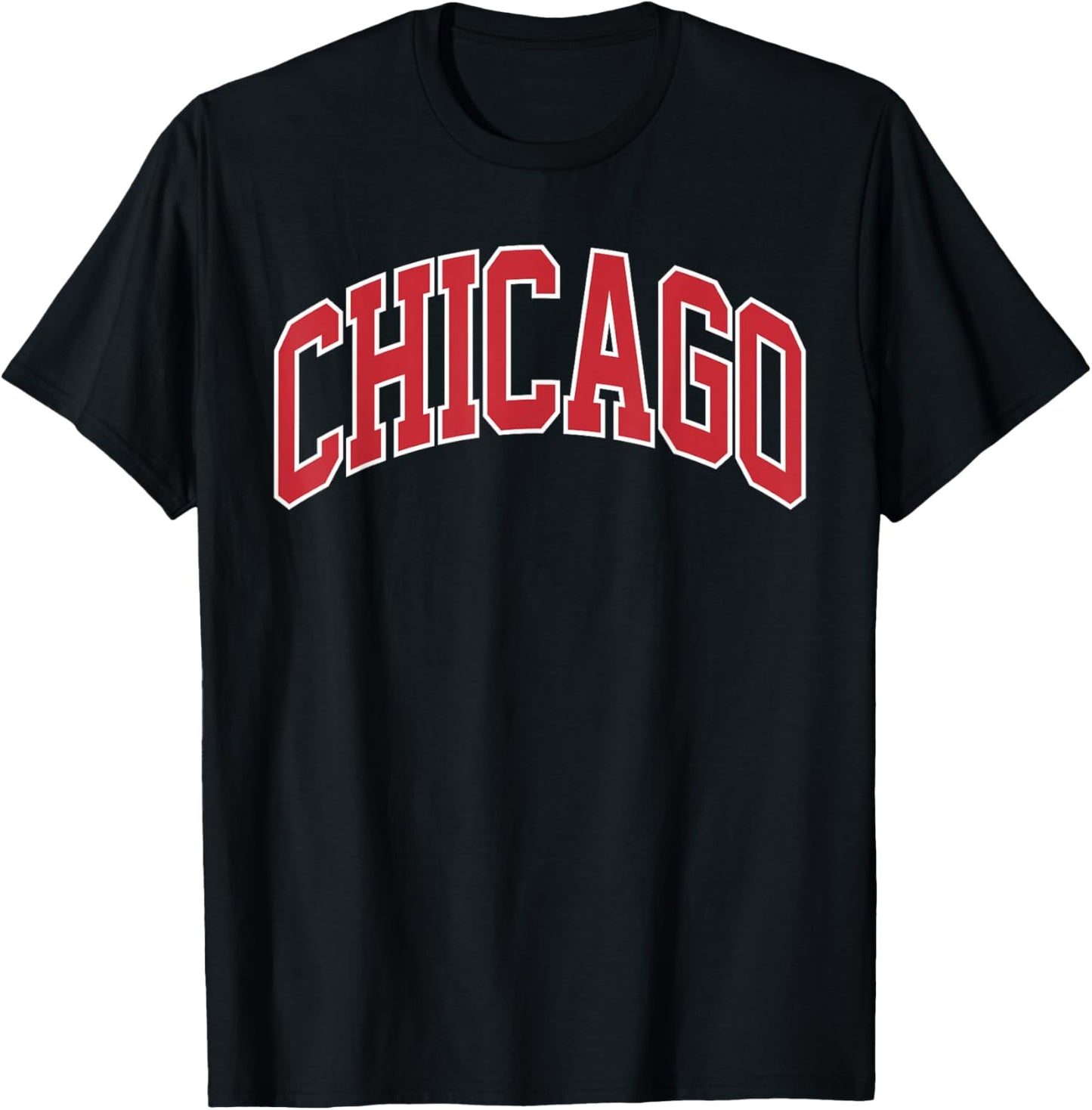 Retro Chicago Throwback Classic Chicago Men Women Red Blue T-Shirt - T-Shirt | Black