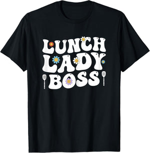 Lunch Lady Boss Food Servers School Cafeteria Worker Women T-Shirt - T-Shirt | Black
