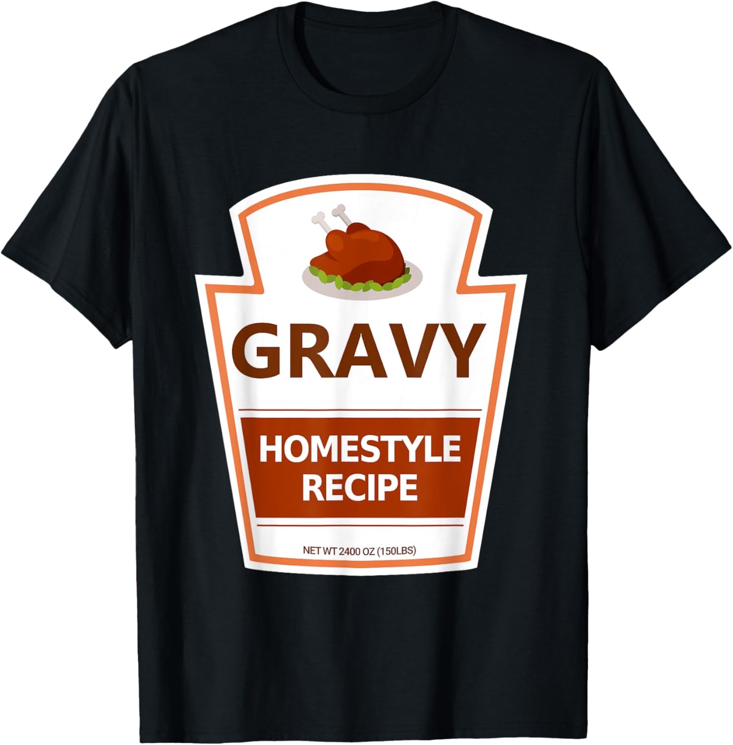 Lazy Costume Thanksgiving Gravy Jar T-Shirt - T-Shirt | Black