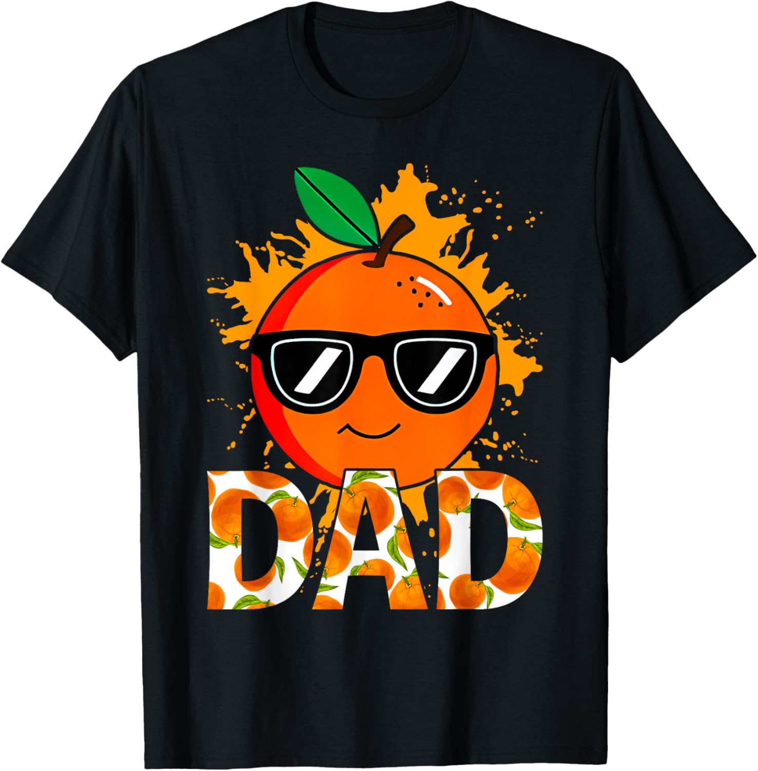 Dad of The Little Cutie Baby Shower Orange 1st Birthday T-Shirt - T-Shirt | Black