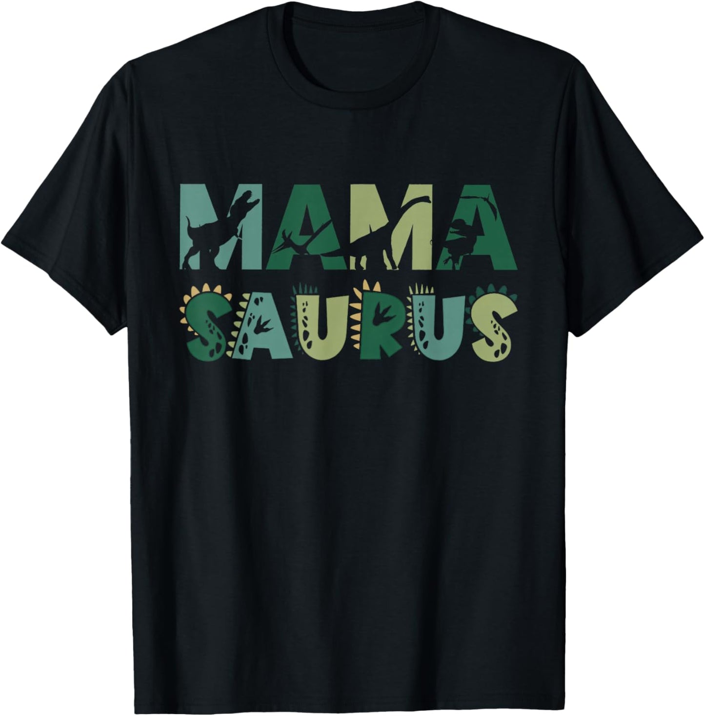 Mama Saurus Matching Family Birthday Dinosaur Men Women Kids T-Shirt - T-Shirt | Black
