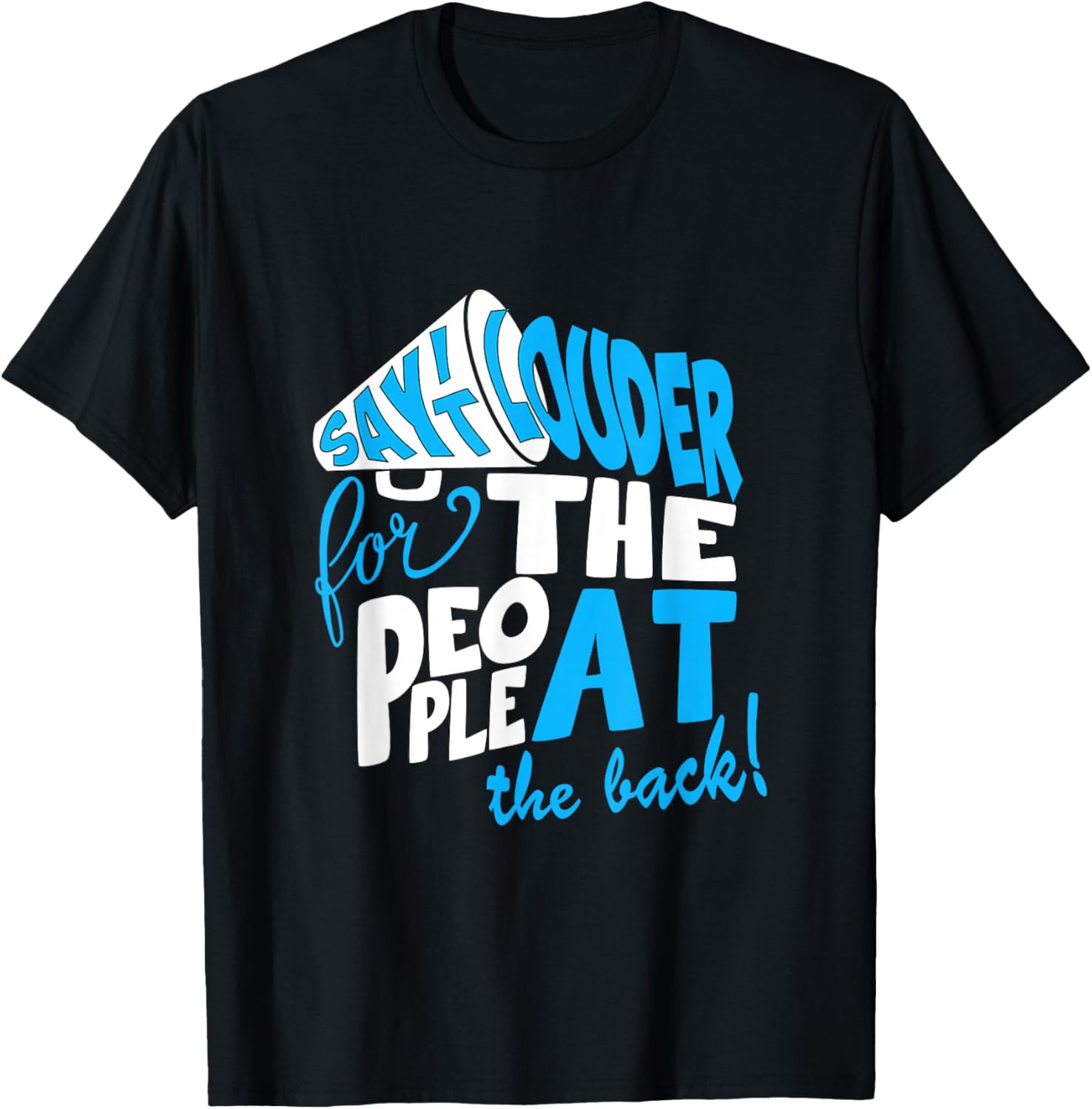 Blue Color Say It Louder Blue Graphic T-Shirt - T-Shirt | Black
