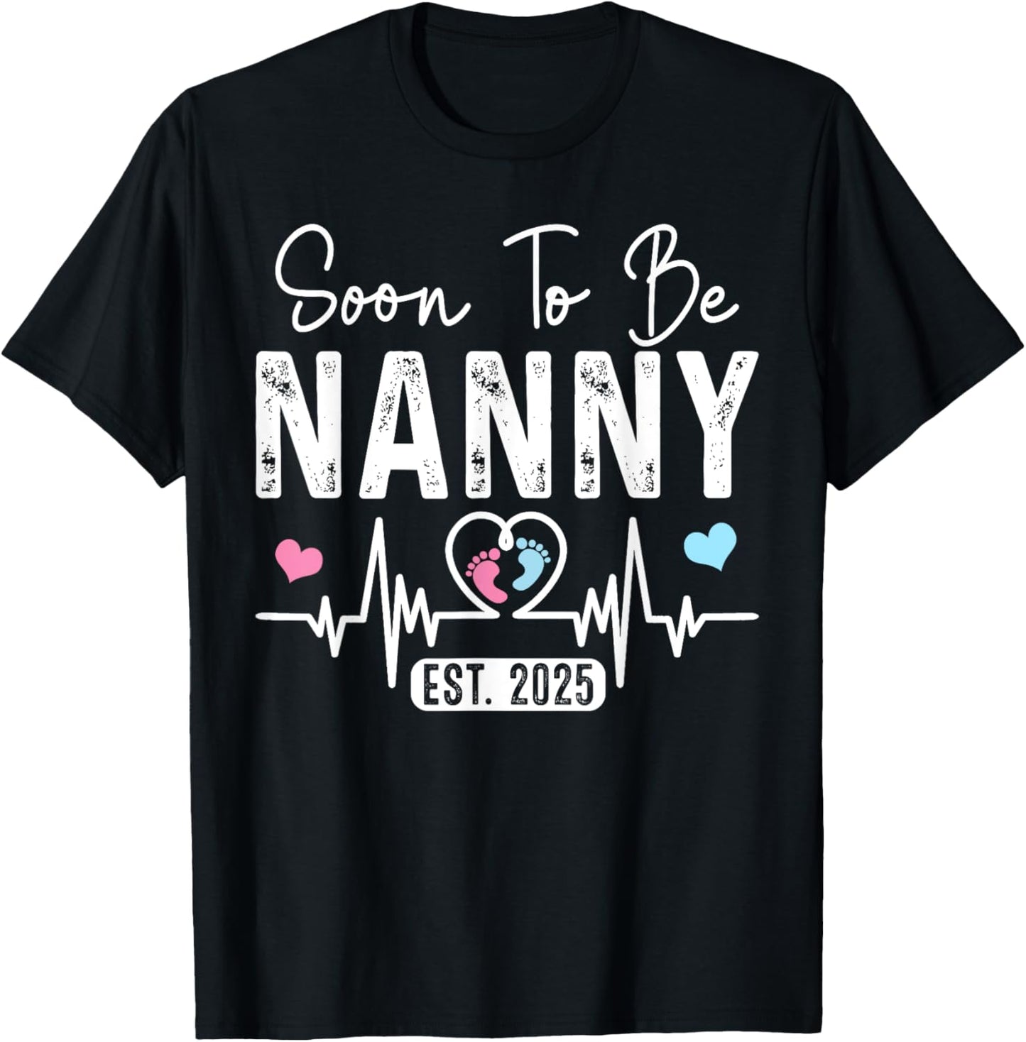 Vintage Soon To Be Nanny Est. 2025 New Nanny T-Shirt - T-Shirt | Black
