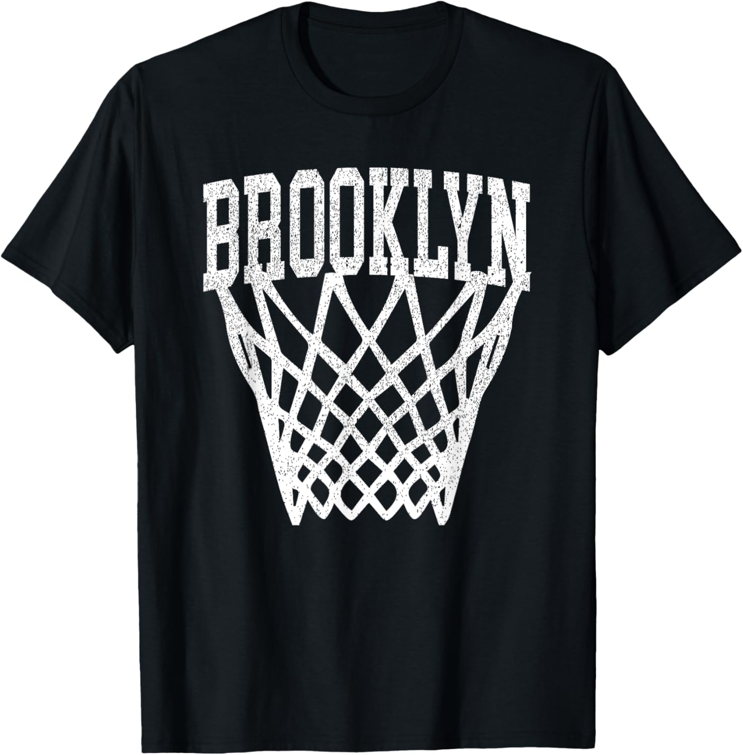 Brooklyn Vintage Basketball Net T-Shirt - T-Shirt | Black