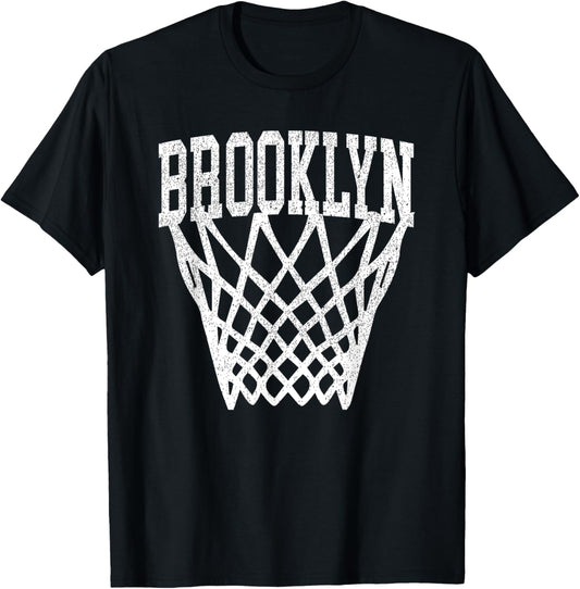 Brooklyn Vintage Basketball Net T-Shirt - T-Shirt | Black
