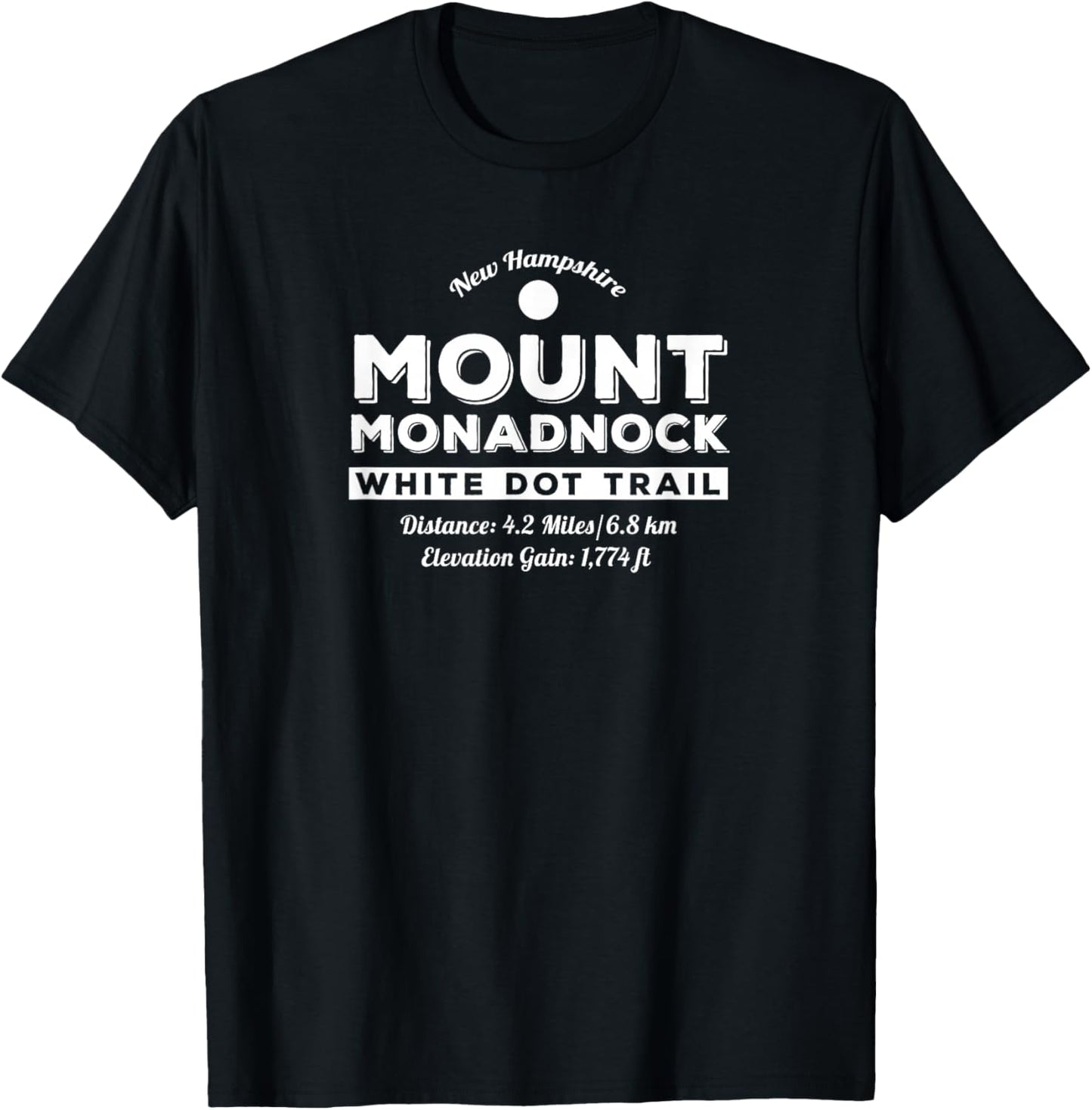 Mount Monadnock White Dot Trail T-Shirt - T-Shirt | Black