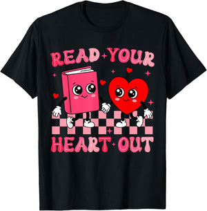 Read Your Heart Out Cute Reading Book Lover T-Shirt - T-Shirt | Black