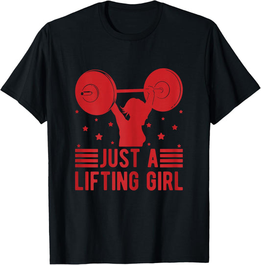 Fitness Motivation Bodybuilder Just A Lifting Girl Gym T-Shirt - T-Shirt | Black