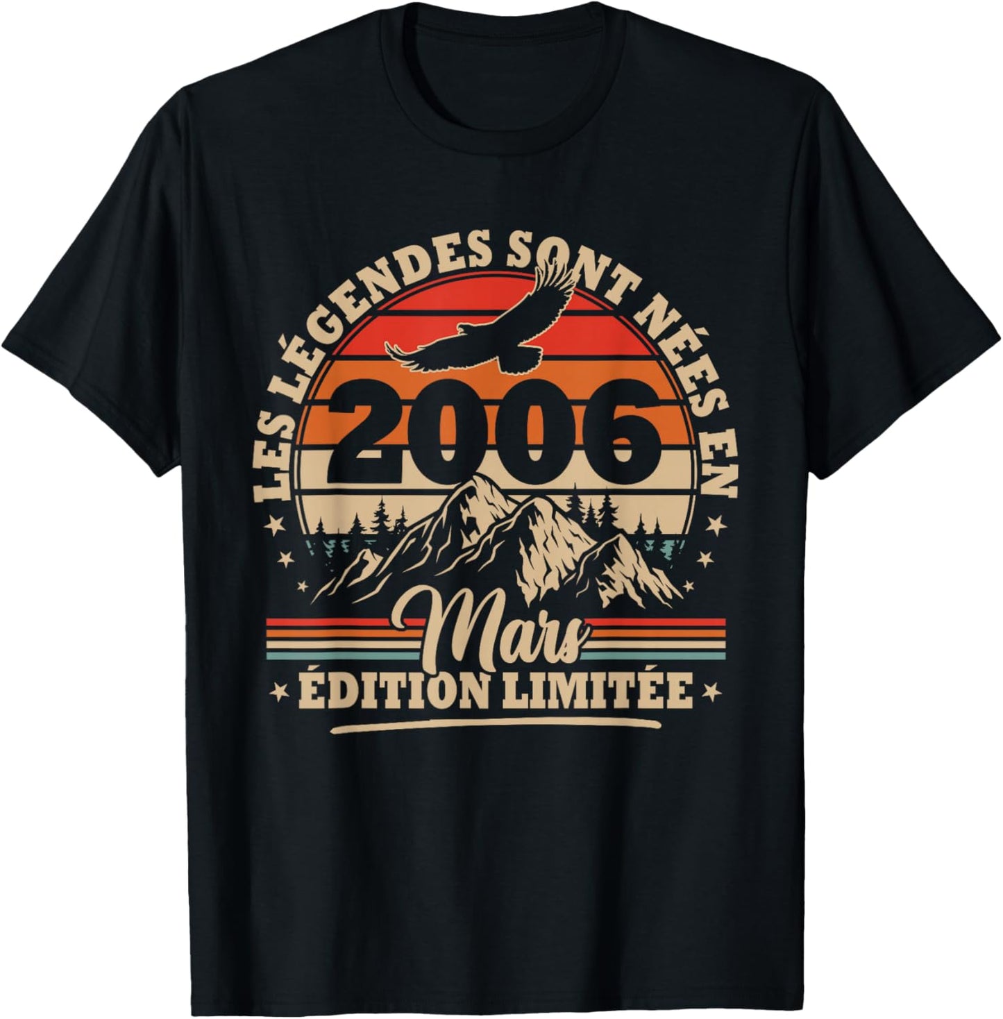Vintage Anniversaire 20 Ans Cadeau pour Né en Mars 2006 T-Shirt - T-Shirt | Black
