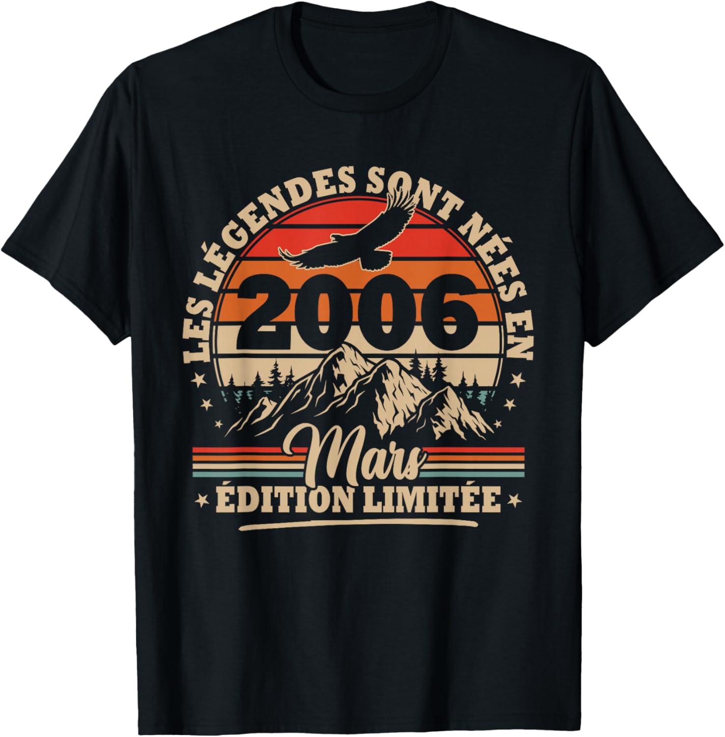 Vintage Anniversaire 20 Ans Cadeau pour Né en Mars 2006 T-Shirt - T-Shirt | Black