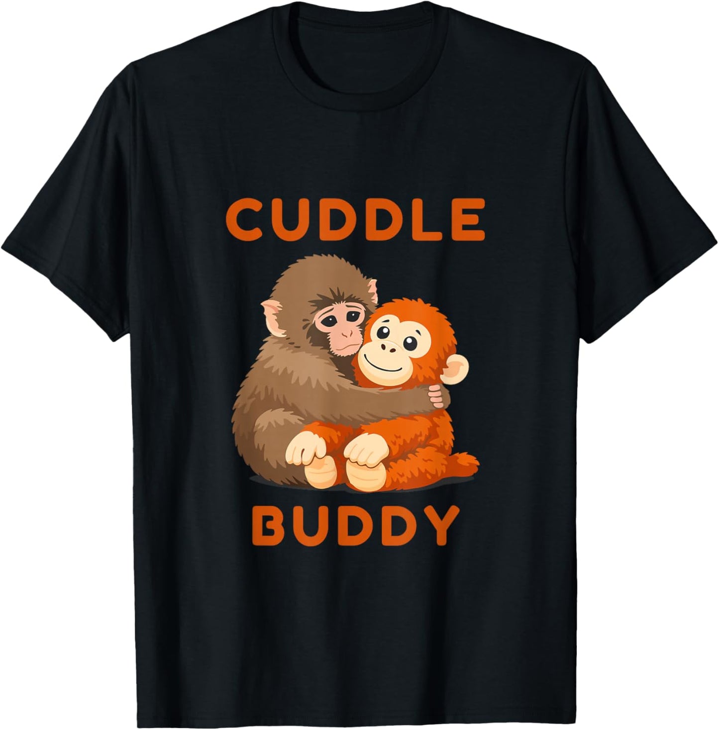 Baby Monkey Punch Cuddle Buddy with Stuffed Toy T-Shirt - T-Shirt | Black