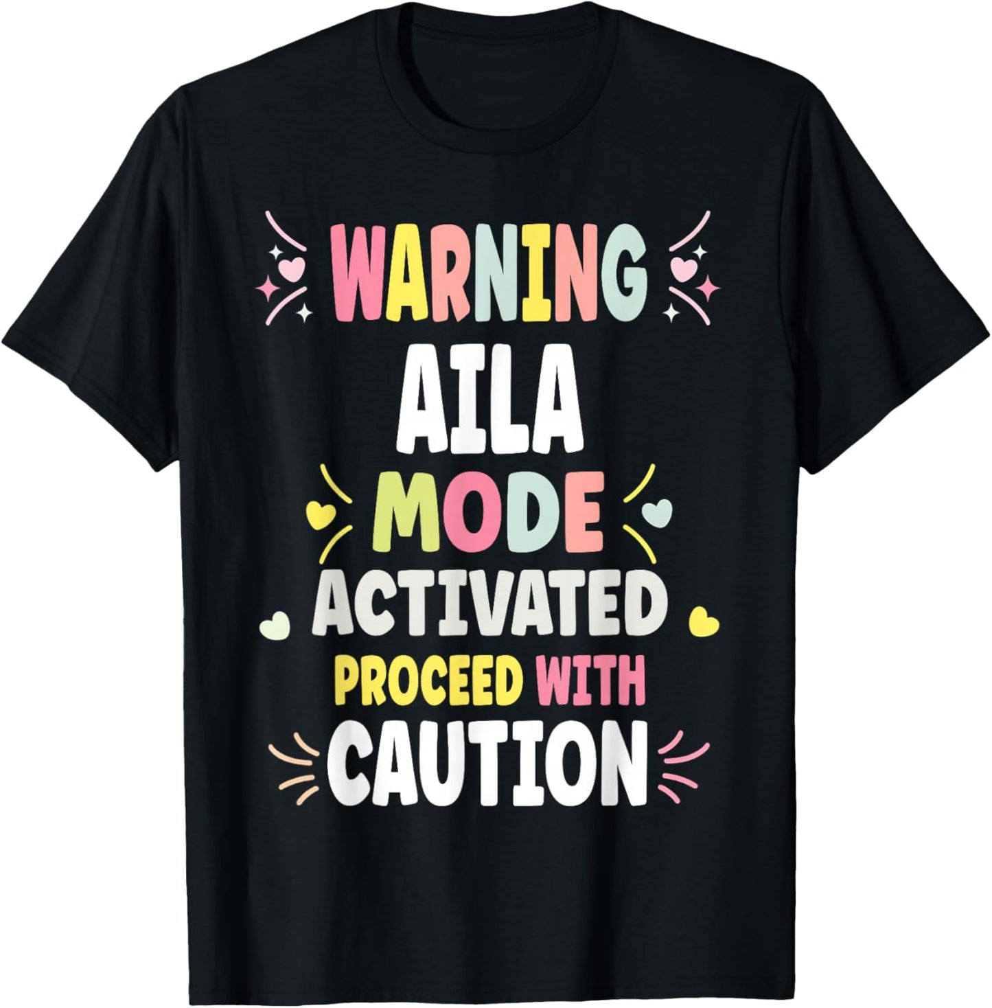 AILA Personalized Women's Gift Custom AILA T-Shirt - T-Shirt | Black