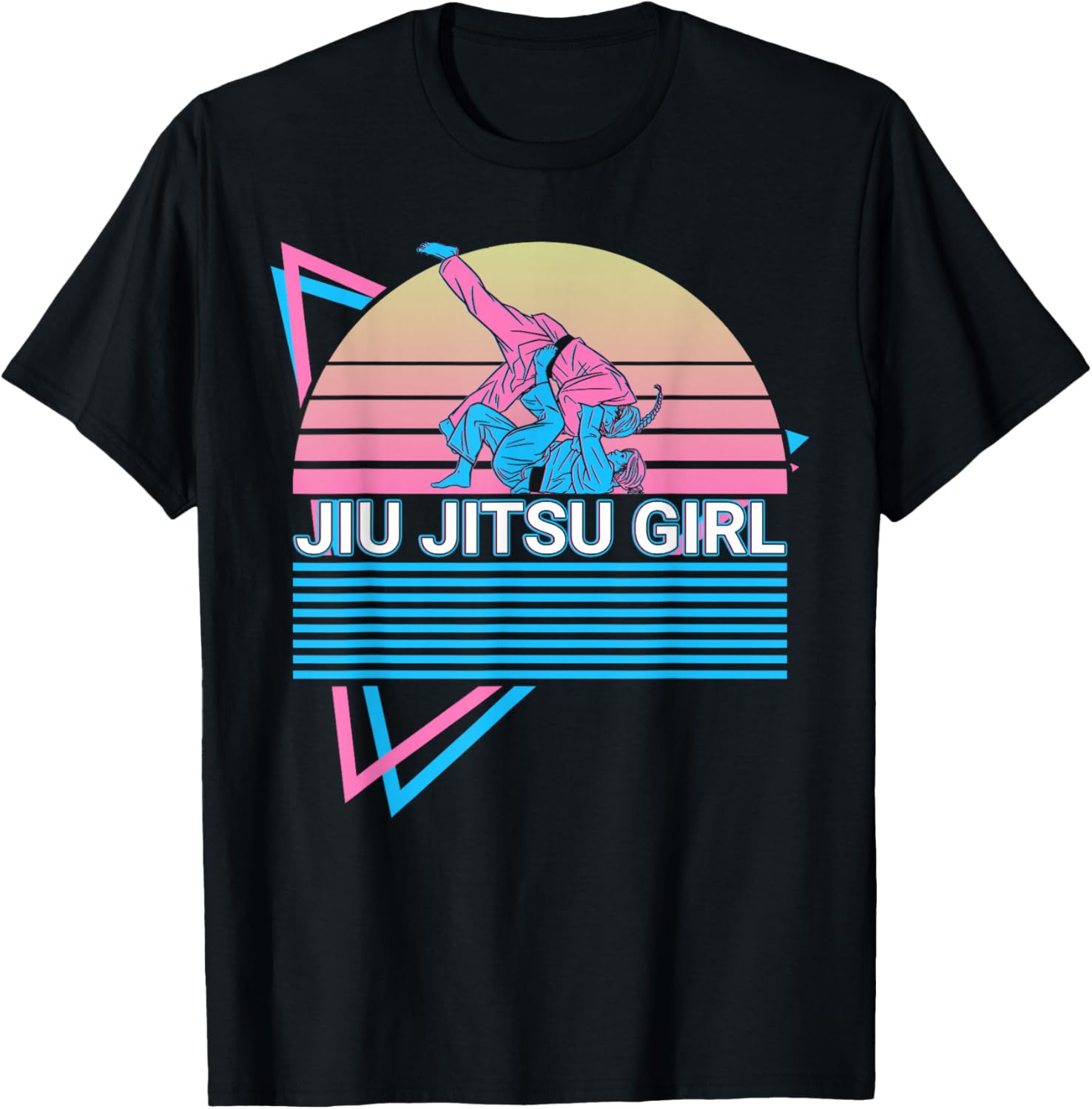Jiu Jitsu BJJ Retro Jiu Jitsu Girl T-Shirt - T-Shirt | Black