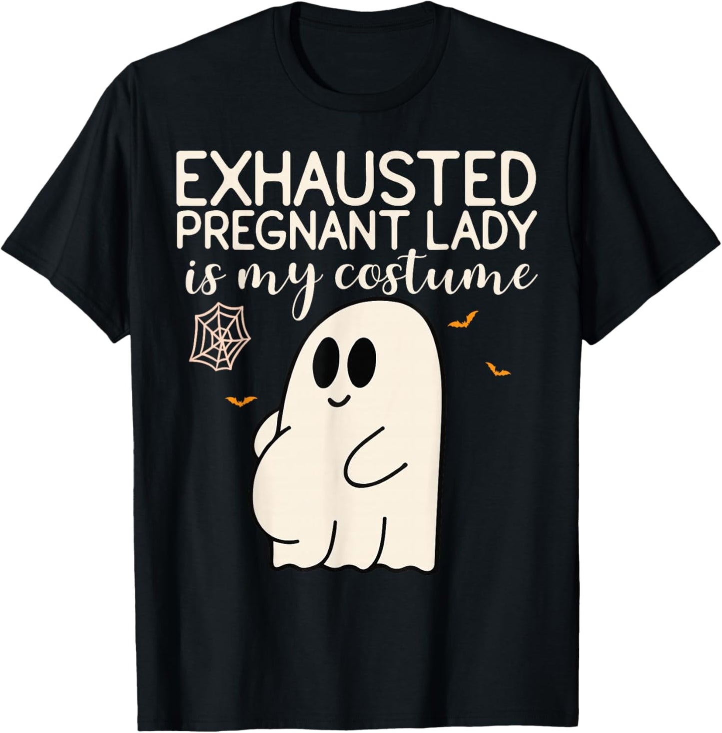 Exhausted Pregnant Lady is My Costume Pregnancy Announcement T-Shirt - T-Shirt | Black