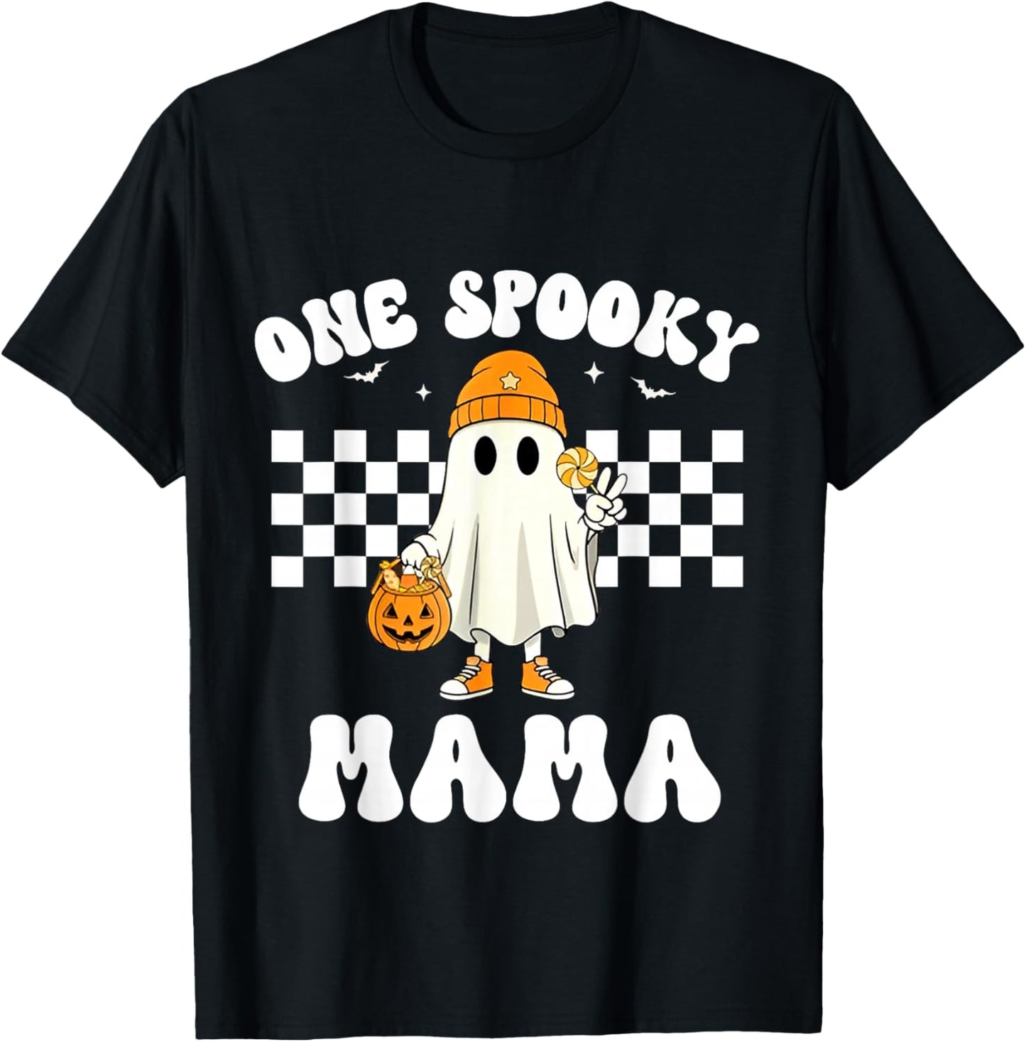 Funny One Spooky Mama of The 1st Birthday Boy Matching T-Shirt - T-Shirt | Black