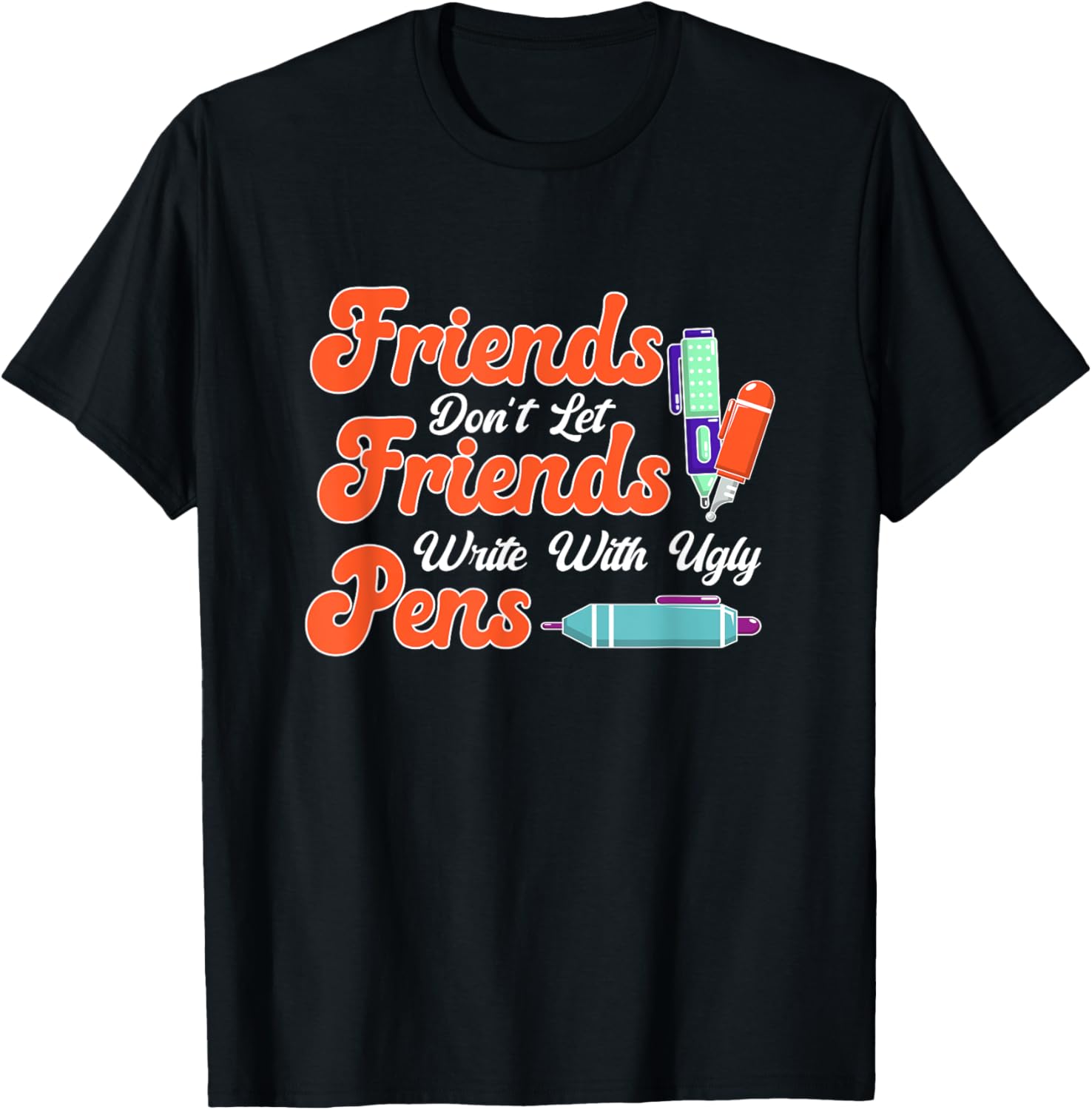 Fountain Pen Writing Teacher Writers Handwriting Collector T-Shirt - T-Shirt | Black