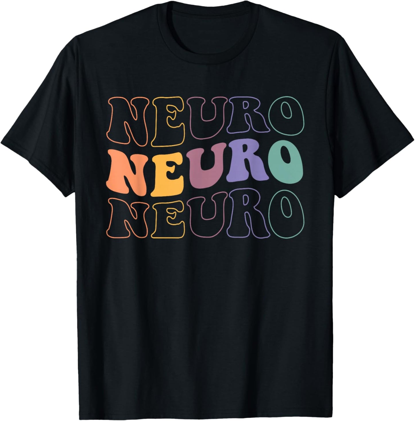 Retro Groovy In My Neuro Nurse Era Neuro Nursing Groovy Neuro Trauma Icu Nurse Neurology Nurse Neuroscience T-Shirt - T-Shirt | Black