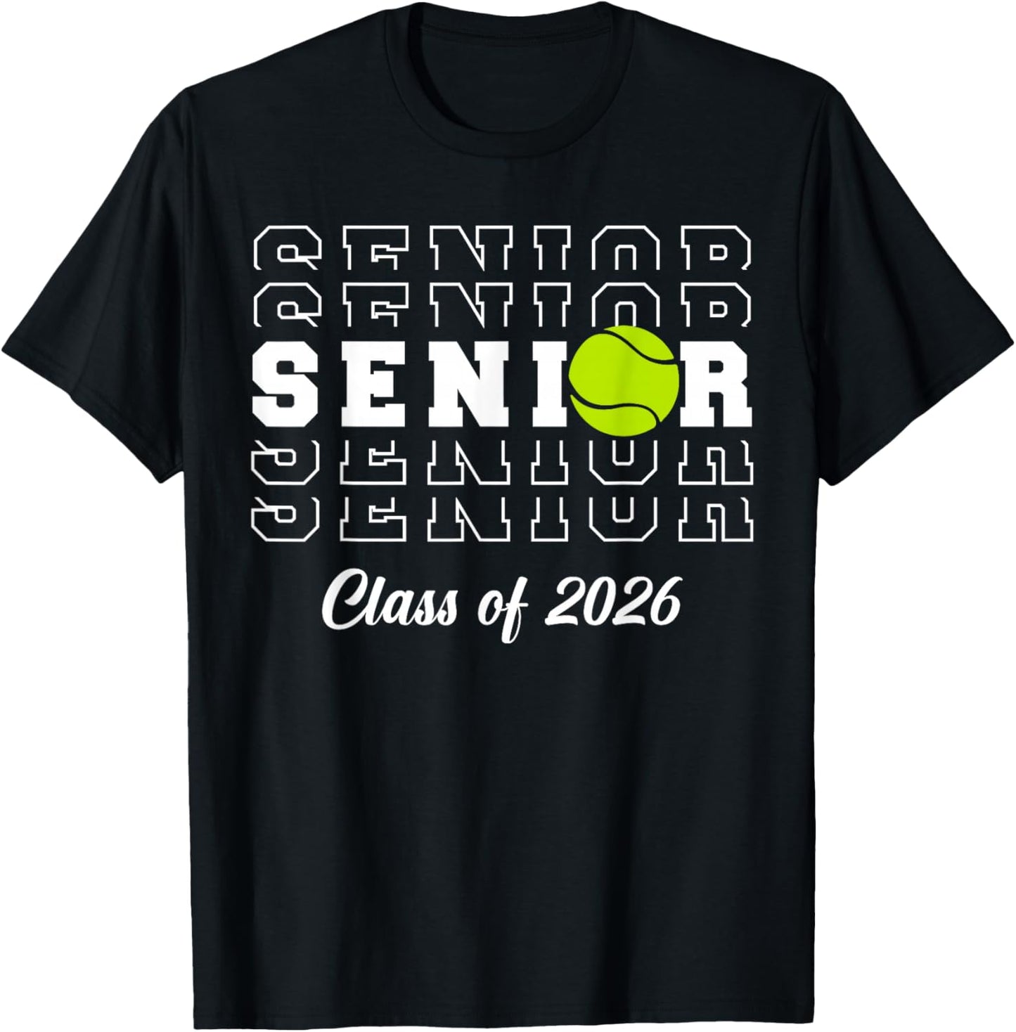 Class Of 2026 Tennis Senior Graduation Graduate Men Women T-Shirt - T-Shirt | Black