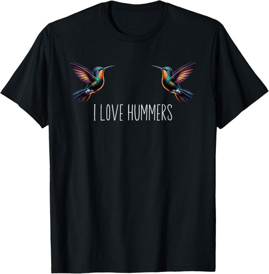 I Love Hummers Bird Colibri Hummingbird T-Shirt - T-Shirt | Black