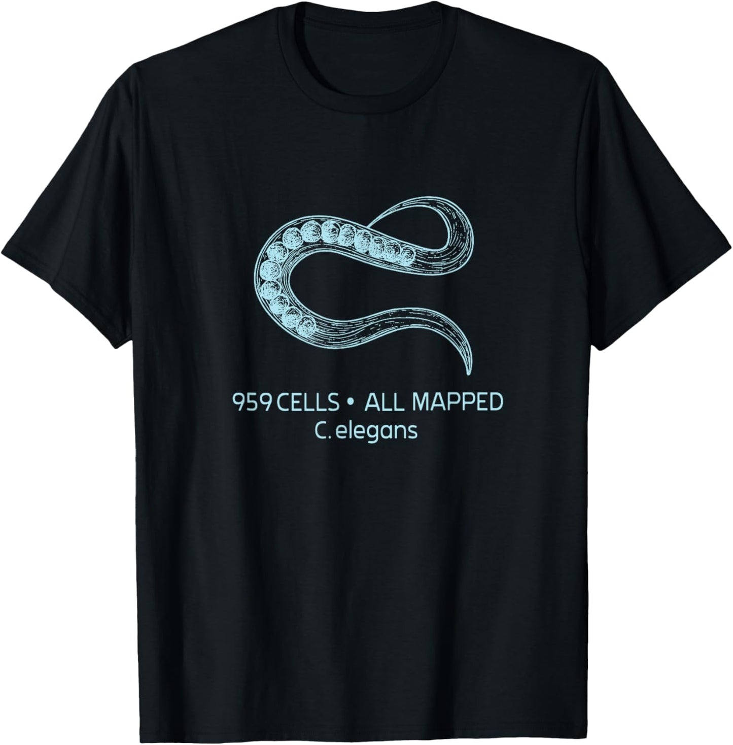 959 Cell All Mapped Biology Funny C Elegans T-Shirt - T-Shirt | Black
