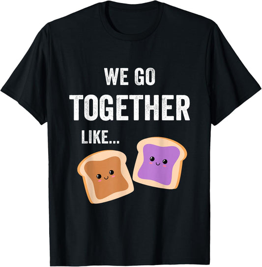 Peanut Butter and Jelly Sandwich Matching Couple PJs BFF T-Shirt - T-Shirt | Black