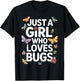Just A Girl Who Loves Bugs Entomology Fan T-Shirt - T-Shirt | Black
