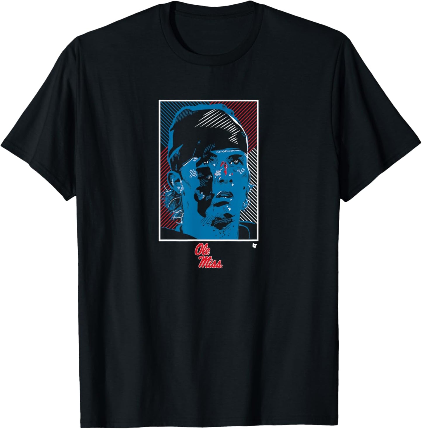 Ole Miss Football: Jaxson Dart Swag Head T-Shirt - T-Shirt | Black