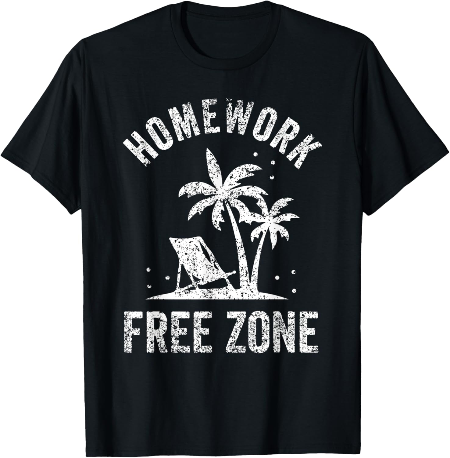 Homework-Free Zone Kids Children Pupils End Of School T-Shirt - T-Shirt | Black