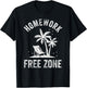 Homework-Free Zone Kids Children Pupils End Of School T-Shirt - T-Shirt | Black