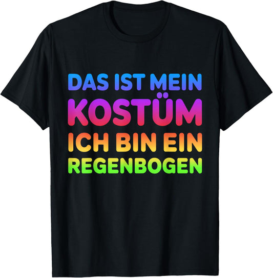 Rainbow Costume Carnival Fancy Dress T-Shirt - T-Shirt | Black
